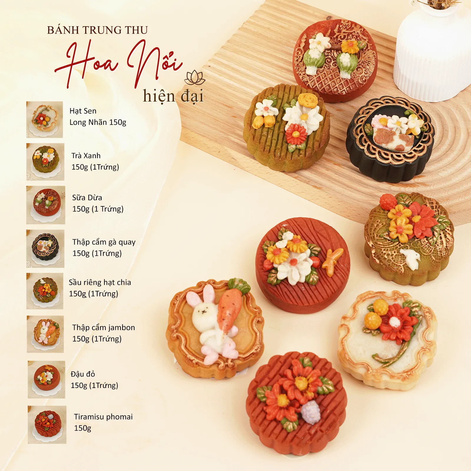 [HỎA TỐC - HSD 20 ngày] Set Quà Trung Thu Handmade DALA,  Hiện Đại, Ít Ngọt 150g DL0040