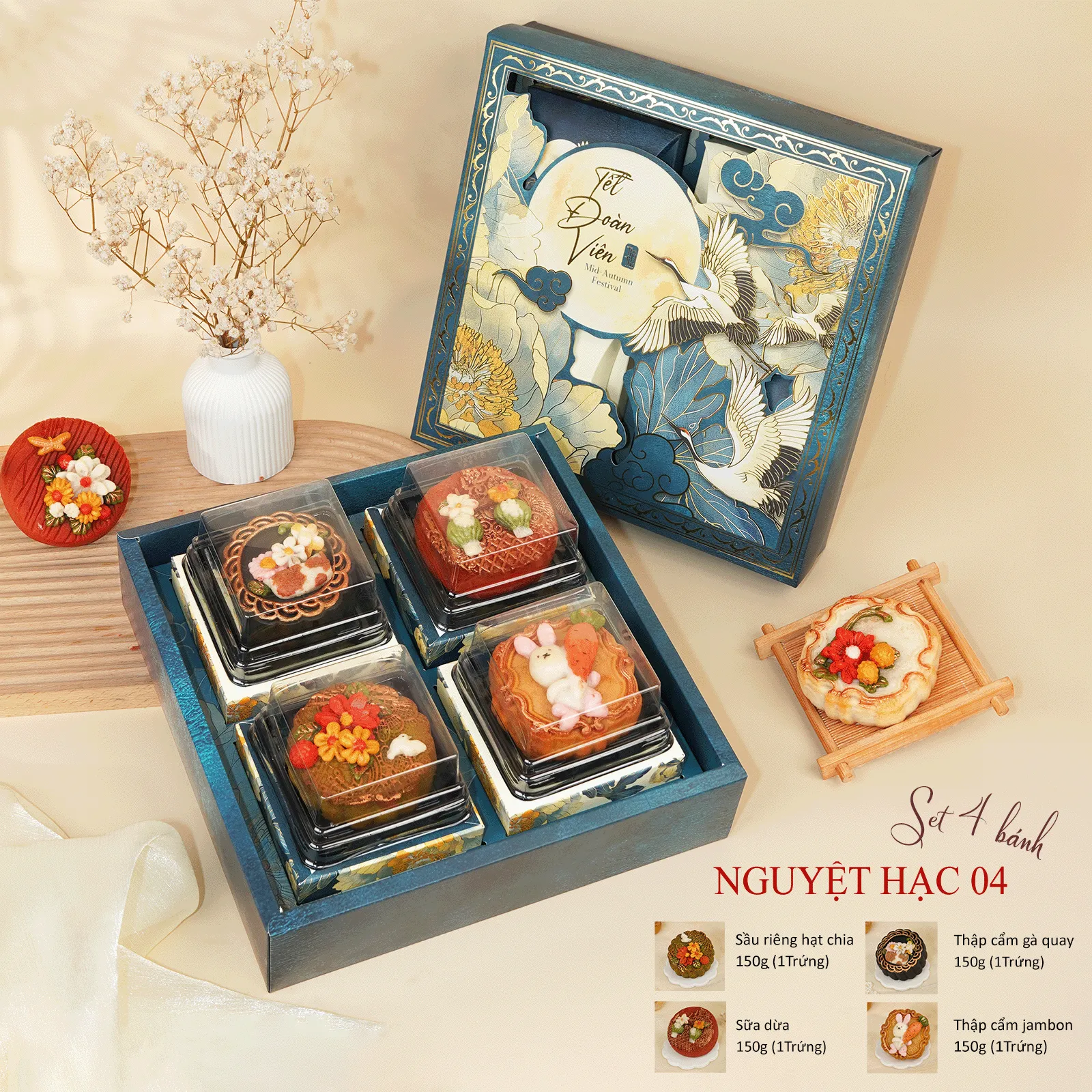 [HỎA TỐC - HSD 20 ngày] Set Quà Trung Thu Handmade DALA,  Hiện Đại, Ít Ngọt 150g DL0040