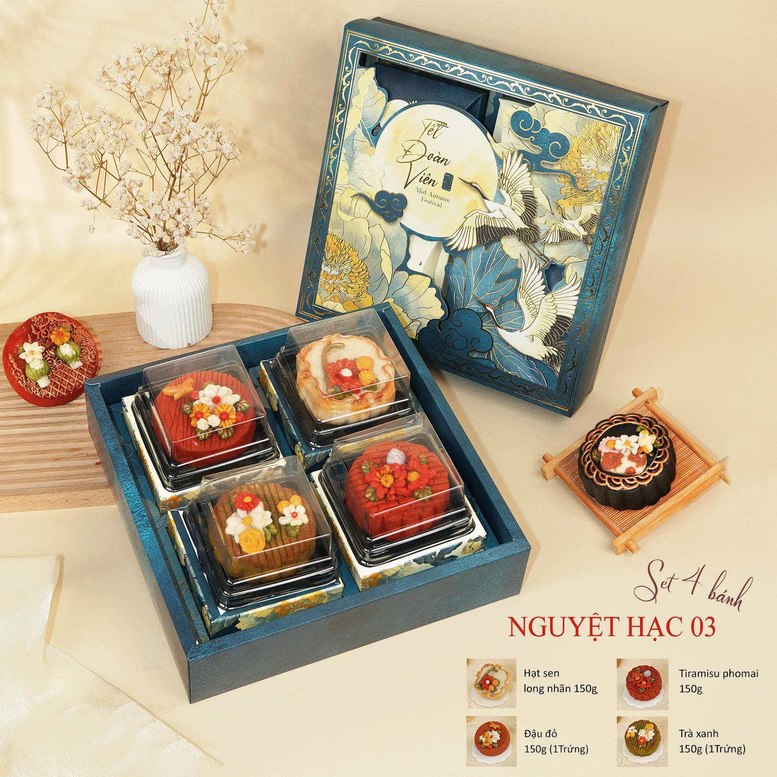 [HỎA TỐC - HSD 20 ngày] Set Quà Trung Thu Handmade DALA,  Hiện Đại, Ít Ngọt 150g DL0040