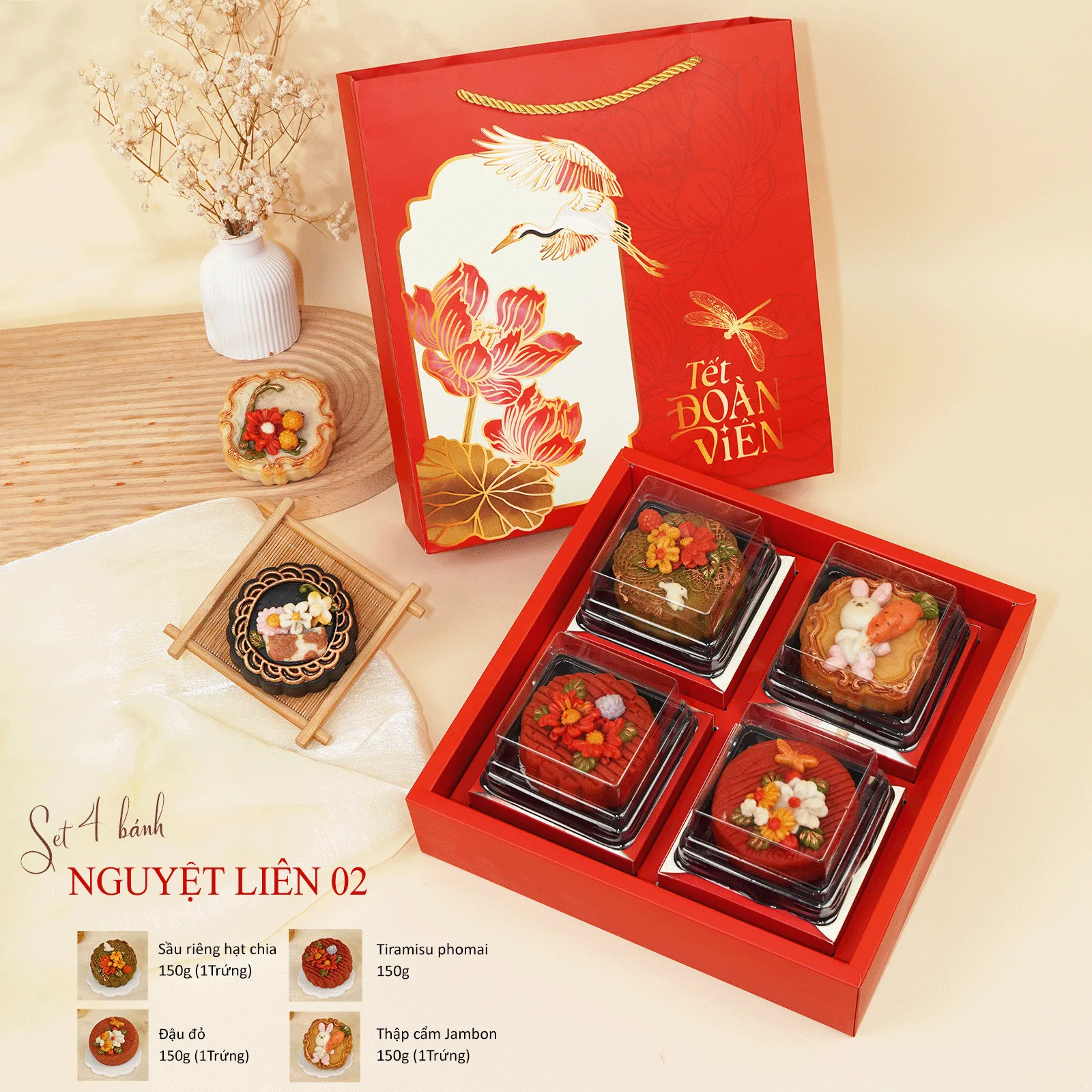 [HỎA TỐC - HSD 20 ngày] Set Quà Trung Thu Handmade DALA,  Hiện Đại, Ít Ngọt 150g DL0040